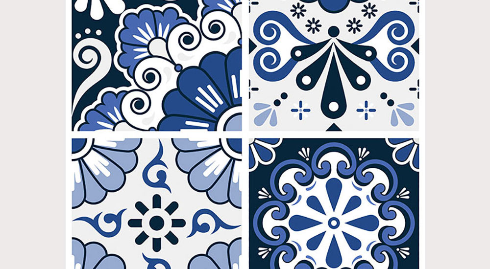 Dark Blue & White